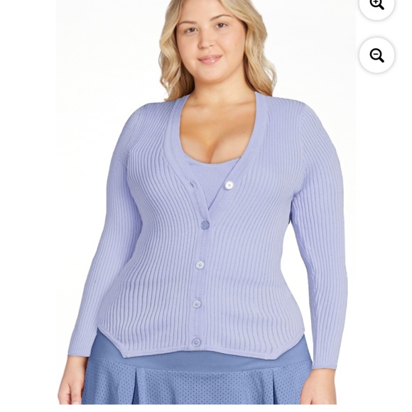 Scoop NYC Women’s Lavender Cardigan Sweater and Bralette Size Medium NEW - Picture 1 of 7